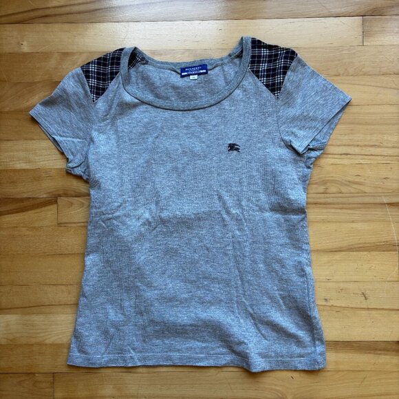 Burberry Blue Label Women’s Gray Plaid Tee Size 38 (US 4/6) - Picture 5 of 11